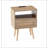 Rattan End Table With Drawer And Solid Wood Legs, Nightstand For Storage And Charging, Easy Assembly-1318840013