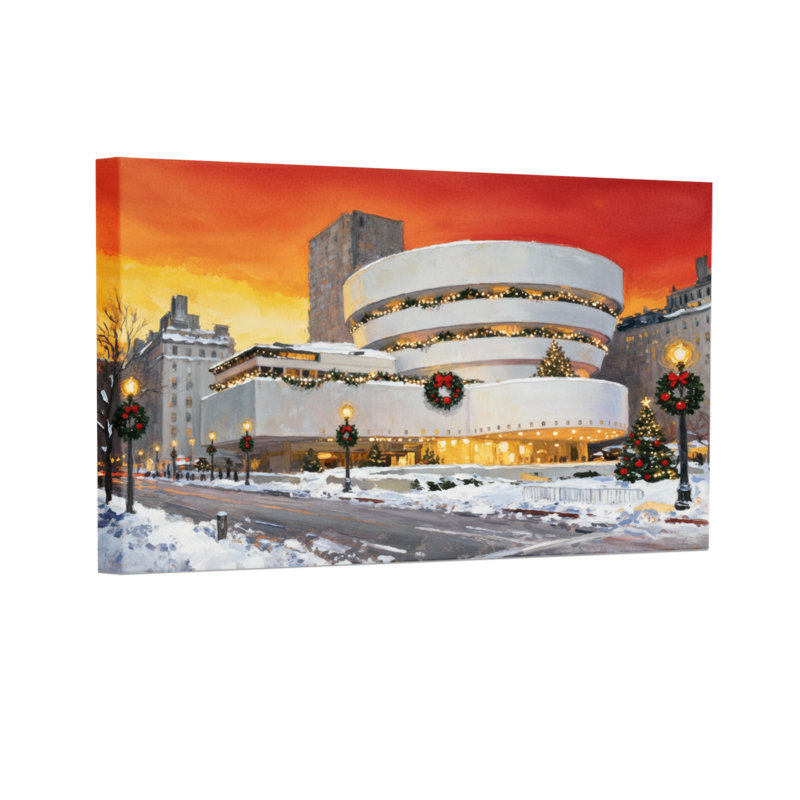 Ensemble de 3 reproductions d'art sur toile de Noël à New York, H 20 po x l 30 po