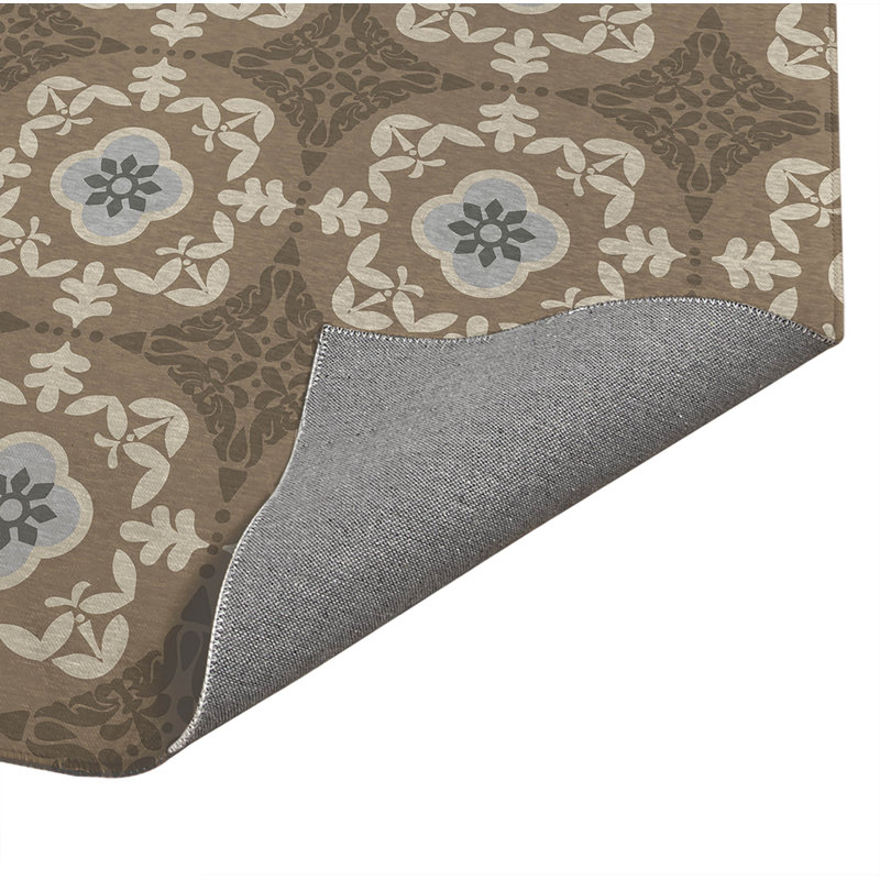 Tapis de blanchisserie antidérapant Edan, 25 "L x 4 "H, Brown Floral
