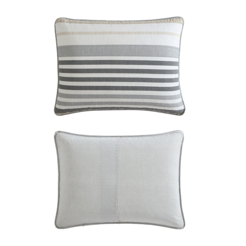 Nautica Dover Cotton Reversible Beige Quilt Set, King