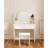Vanity Table With One Drawer, Adjustable Mirror, Ample Open Shelves, Comfortable Stool, Modern Design, Ancient White, Particle Board + , 48.12 In Height Drawer Mirror Table, Storage, Matching Elegant