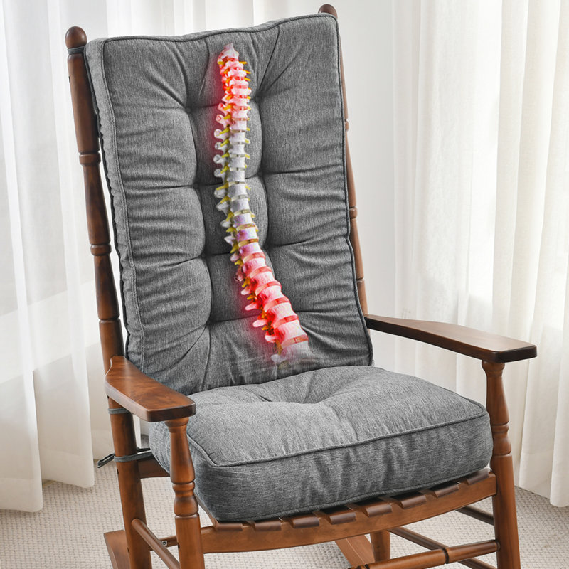 SUNROX Indoor/Outdoor Memory Foam Non Slip Rocking Chair Cushion, 17" W x 17" D, Heather Charcoal