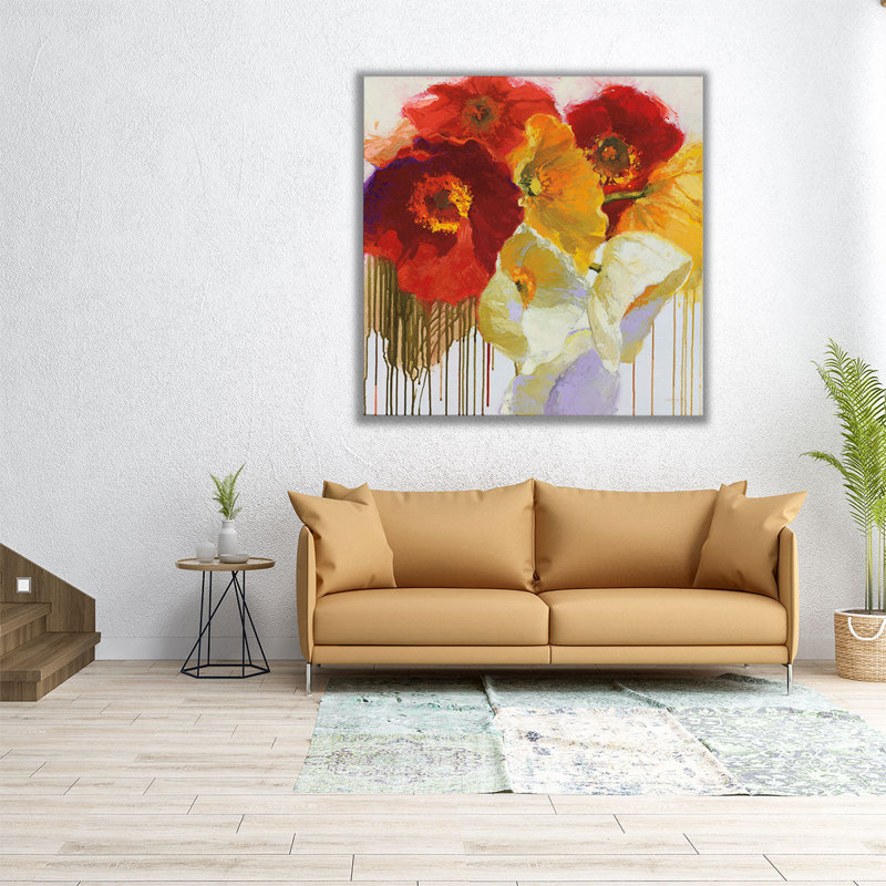«Red and Yellow Sensations», reproduction d'art sur toile, H 40 po x l 40 po