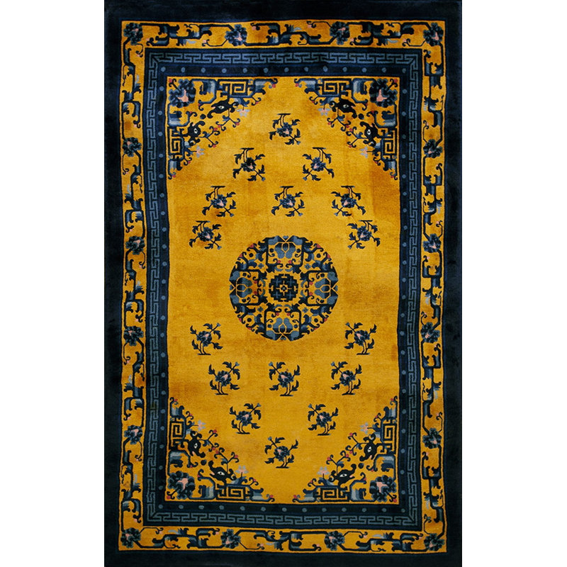 Antique Peking Hallway Runner Wool Gold Rug