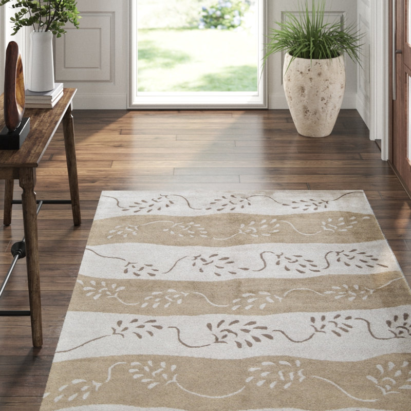 Hand-Knotted High-Quality Beige Area Rug