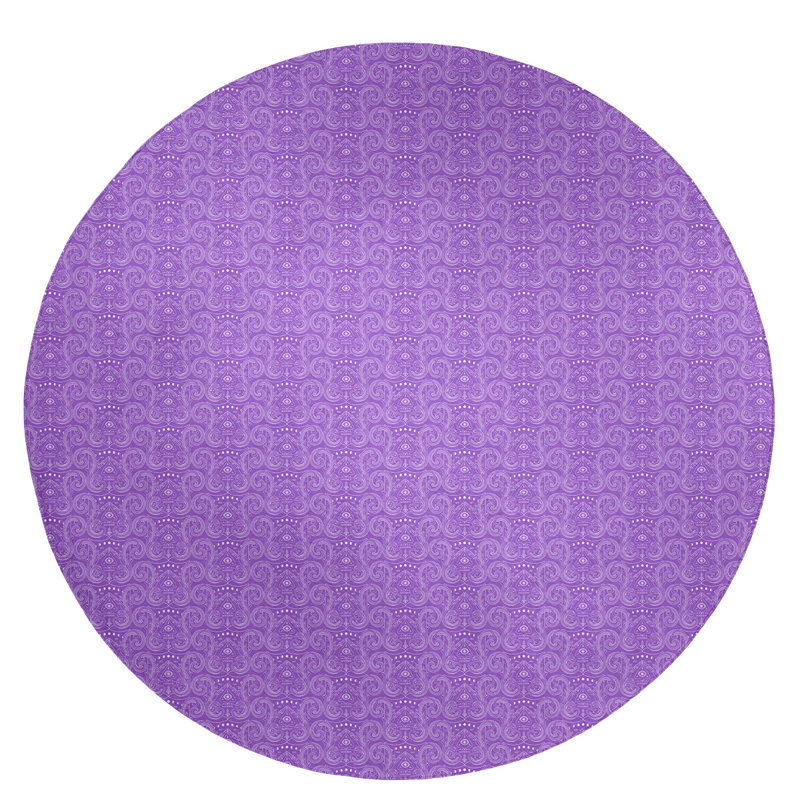 Tapis moyen à trois yeux de la zone orchidée moyenne orchidée, Rond 5 pi