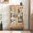 Elegant Light Oak Curio Cabinet With Tempered Glass Doors-122642906