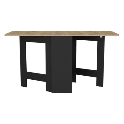Folding Table With Expandable Design In 3 Forms, Black / Macadamia