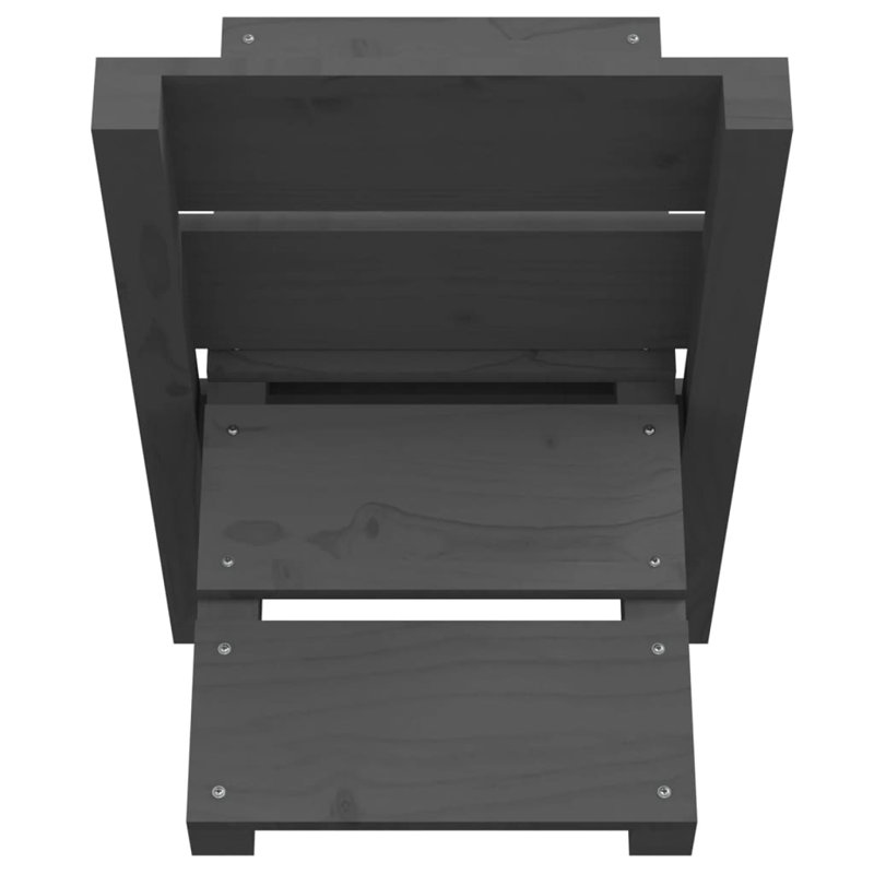 47cm W Solid Wood Log Rack, Gray
