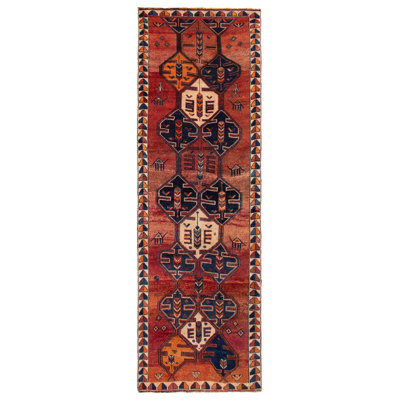 Hugibert One-of-a-Kind 3'10" X 12'0" 1990s Runner Wool Area Rug Copper