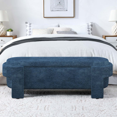 Banc de rangement rembourré pour le salon, la chambre à coucher dans le vestibule avec siège confortable et aucun assemblage requis
