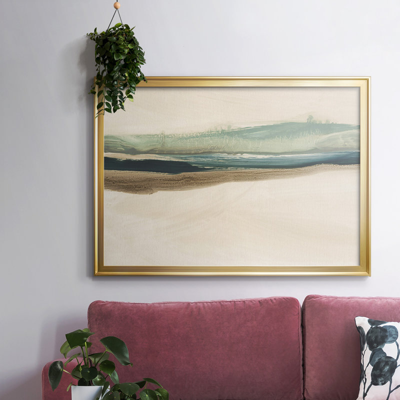 «Layered Horizon II», reproduction sur toile, Toile encadrée dorée avec coins fermés, H 14 po x l 20 po x P 1,5 po
