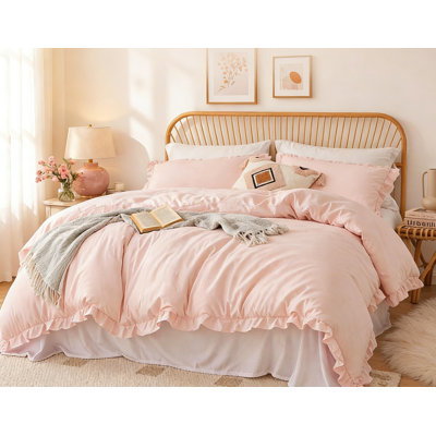 Ensemble d'édredon grand en microfibre, literie toutes saisons lavable avec 2 taies décoratives