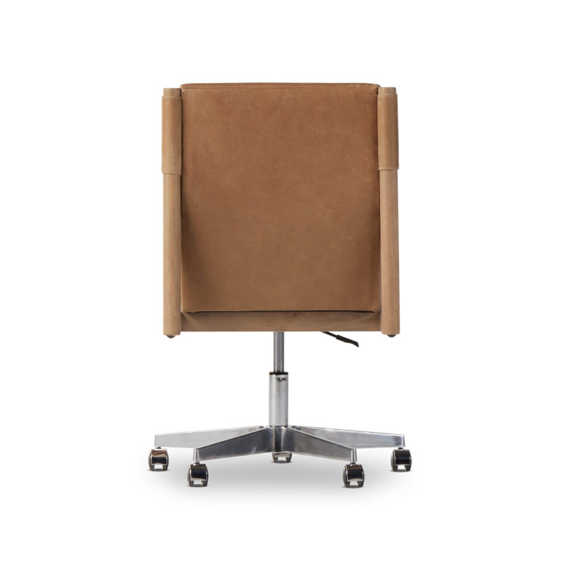 Kiano Leather Task Chair, Light Brown Genuine Leather