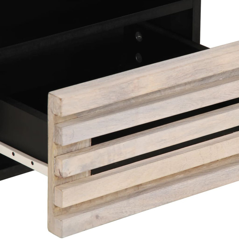 40cm W Steel Bedside Table, Natural