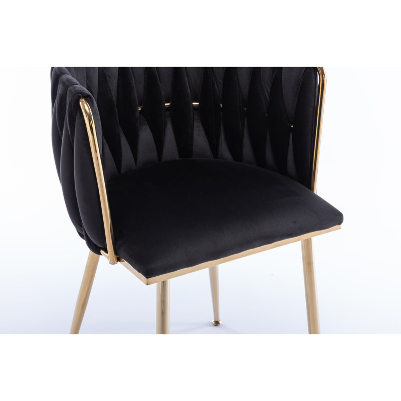 Chaises de salle à manger rembourrées Ahsoka, Noir
