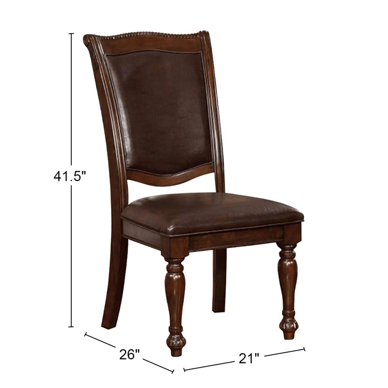 De 2 chaises de salle à manger en cerisier brun et dossier rembourré, pieds tournés pour chambre moderne et 2 chaises sophistiquées