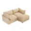 Canapé 2 places avec repose-pieds, canapé 2 places avec 1 repose-pieds mobile, siège moelleux, confortable, large et profond, tiroir de rangement coulissant sous chaque siège, chenille blé-839712208