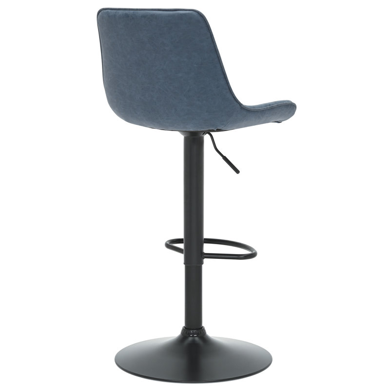Swivel Upholstered Bar Stool, Blue