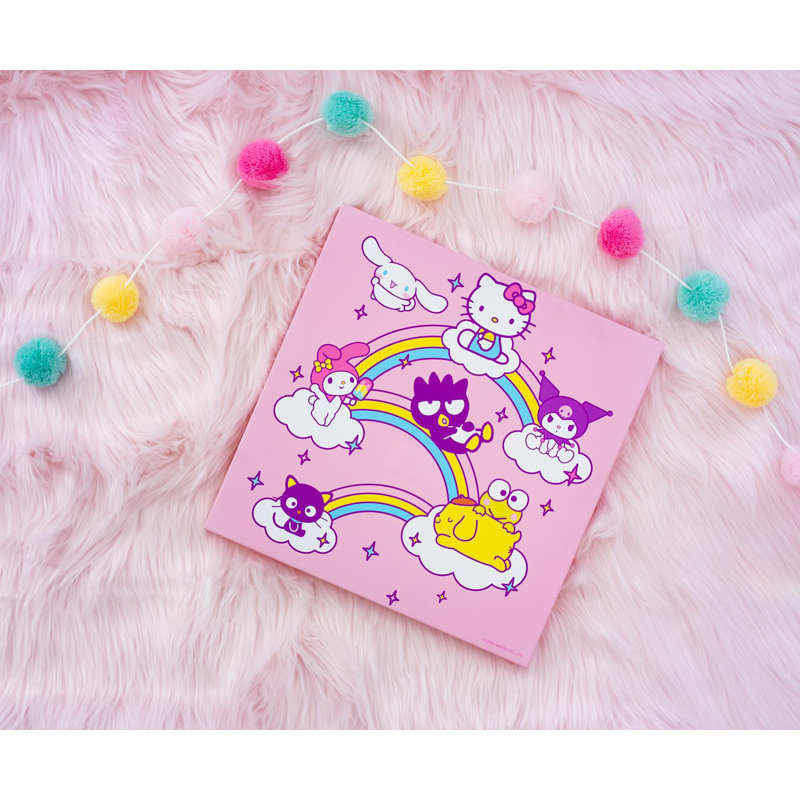 Art mural en toile Sanello Hello Kitty and Friends Rainbows | 12 x 12 pouces