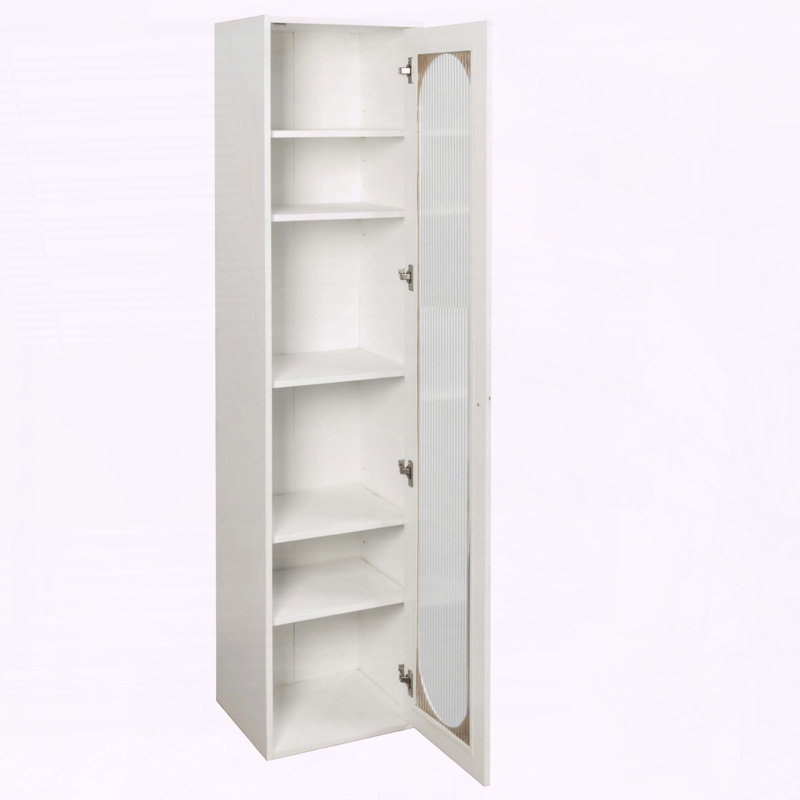 Armoire haute avec bibliothèque et porte vitrée