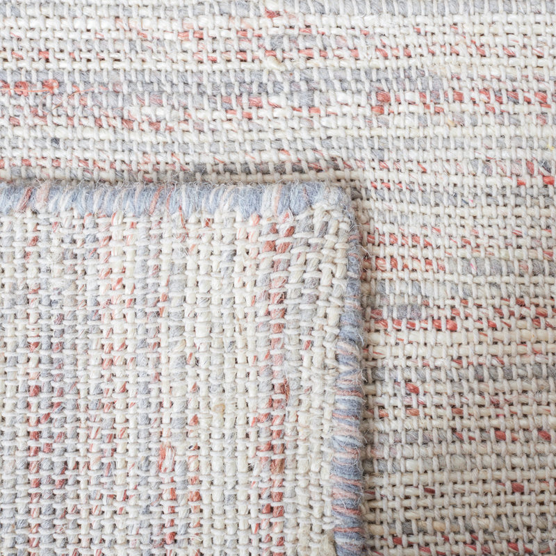 Haldor Natural Fiber Hand Woven Jute/Wool/Cotton Rug in Red/Gray, Square 6'