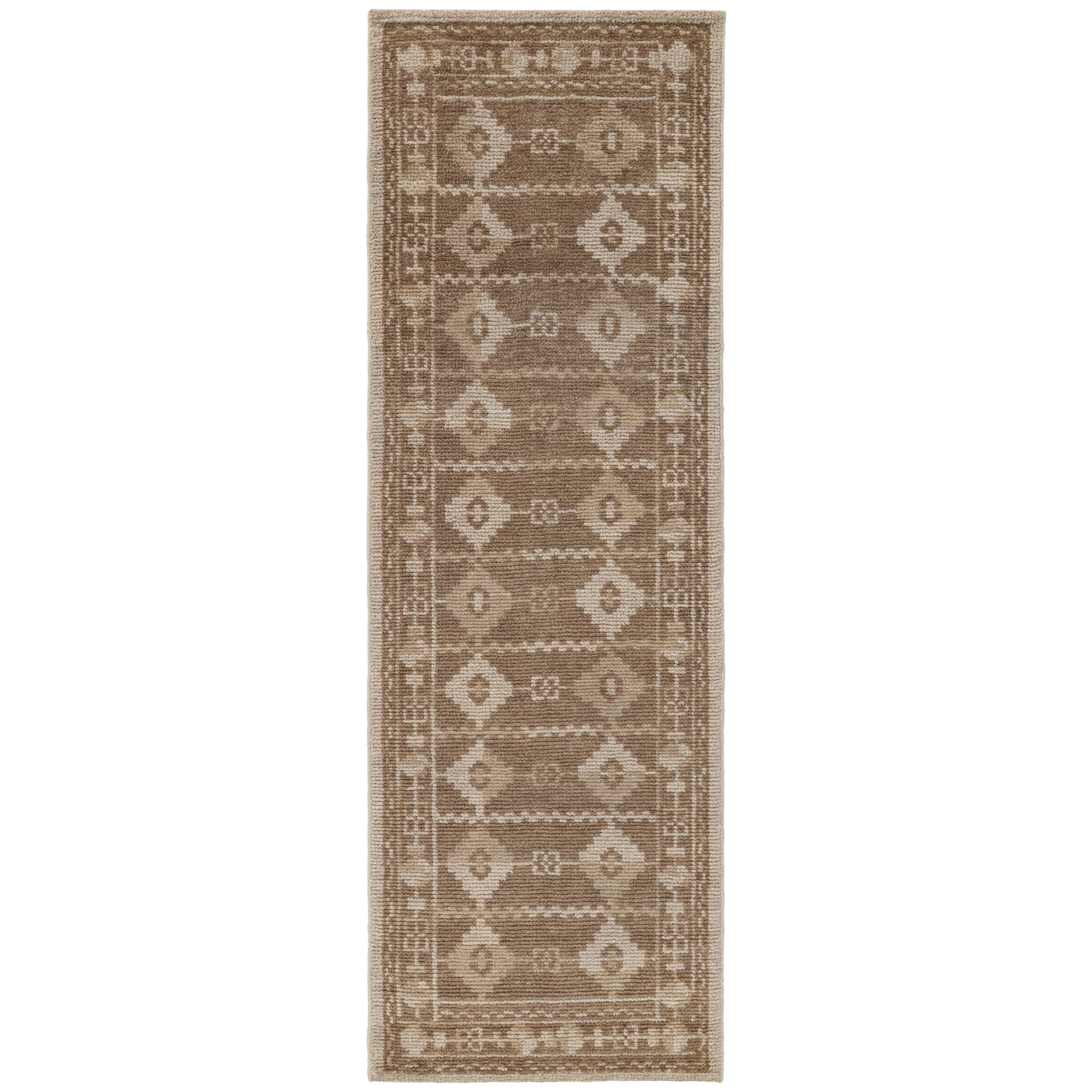 Vanna Hand-Knotted Wool Area Rug, Brown, 2'6x8'