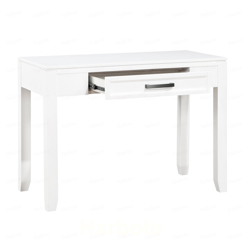 Bureau d'écriture blanc avec tiroir et meubles en bois 1pc, Blanc