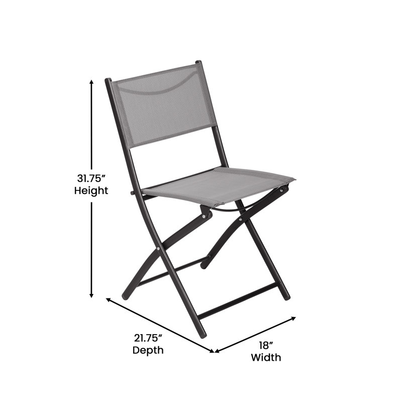Chaise pliante Bismask, Noir / gris