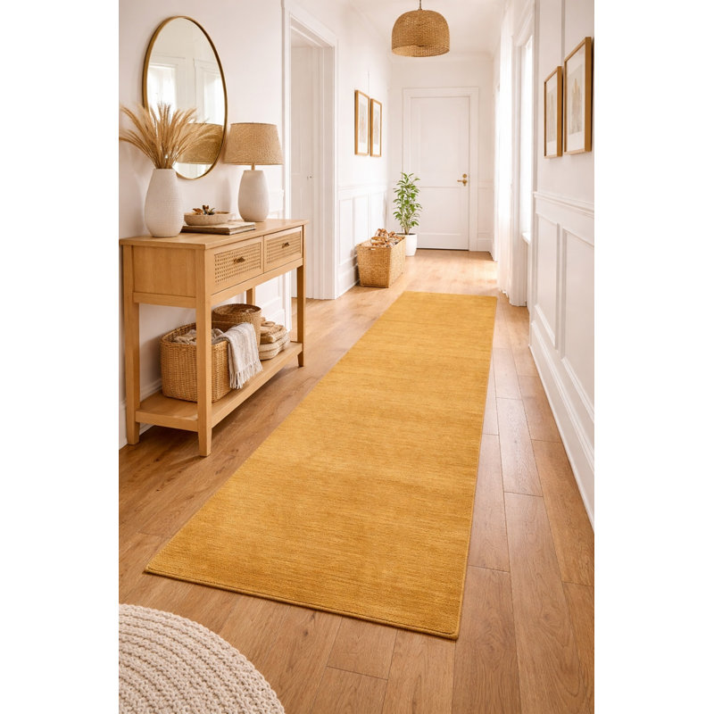 Gibsonton Hand Loomed Gabbeh Rug, 100% Wool, Solid Color, Fade & Stain Resistant, Durable, All Sizes, India-Made.