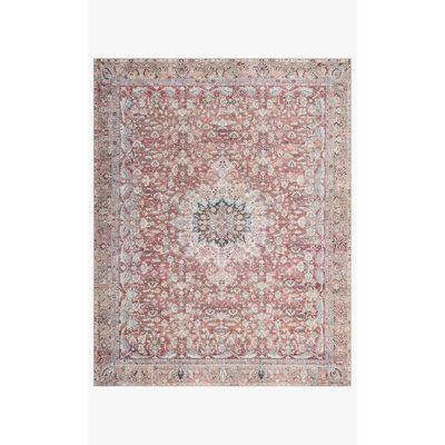 Tapis carré rose / beige à tissage carré 1 pi 6 po x 1 pi 6 po Ketillogh