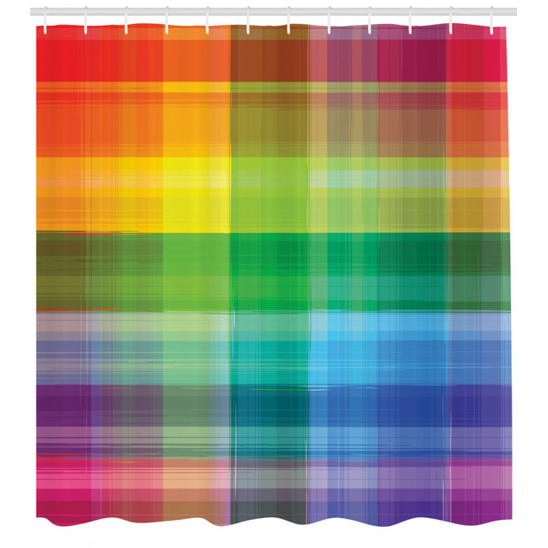 Vintage Look Shower Curtain with Hooks Included, 84" H x 69" W