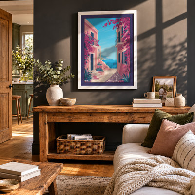 Mediterranean Escape Coastal - Framed Print
