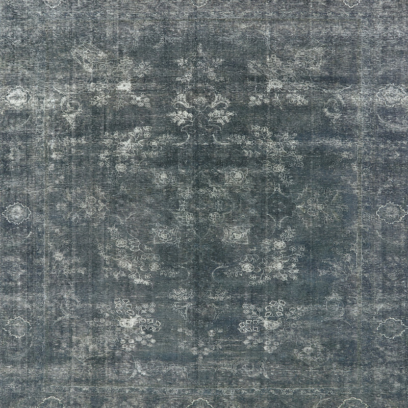 Tapis oriental gris Shenna, Carré 5 pi