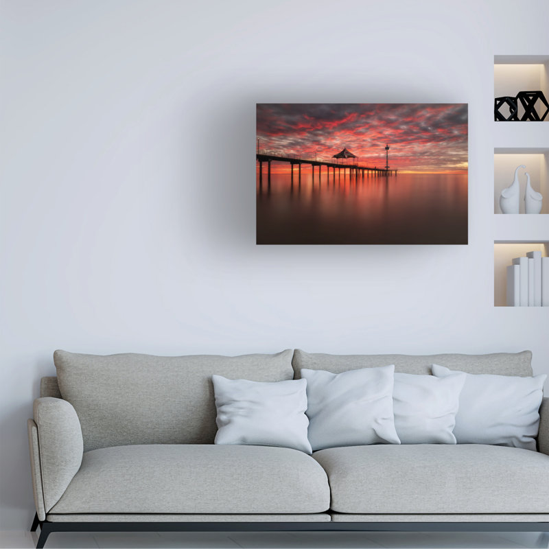 Art mural sur toile tendue - «Brighton Jetty 2» de Lincoln Harrison pour décoration de salon, de chambre à coucher ou de bureau - 16 x 24