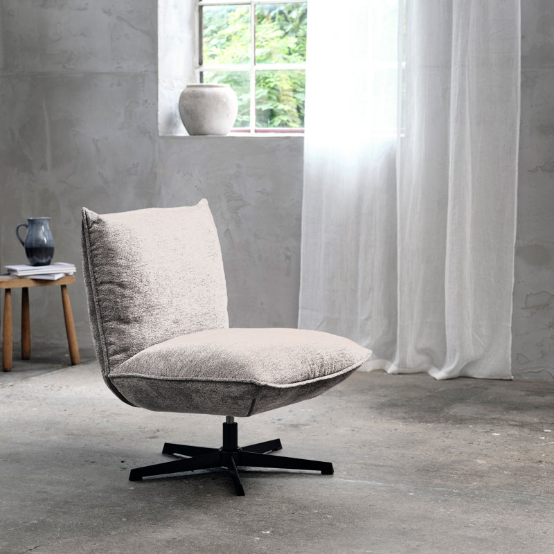 Algenn Upholstered Accent Chair, Off White Polyester Blend