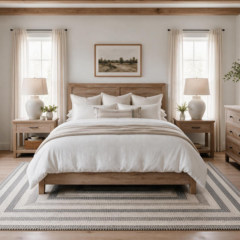 Tapis réversible haut de gamme en jute tressé Birch, couleur ivoire/gris, Rectangle 6 pi x 9 pi