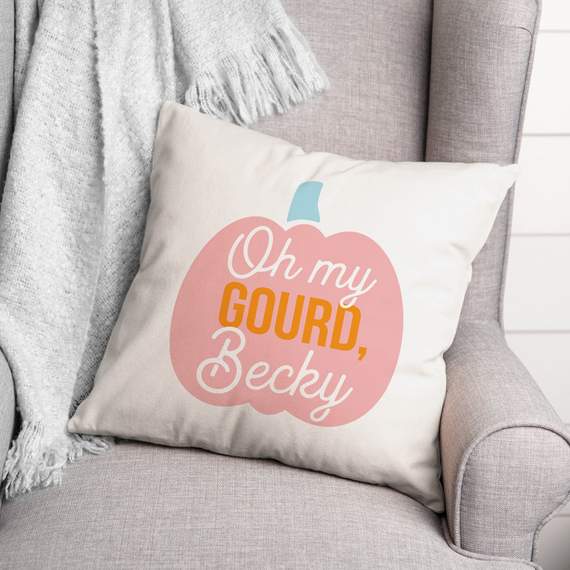  Oh My Gourd, housse de coussin carré Becky, 18" x 18"