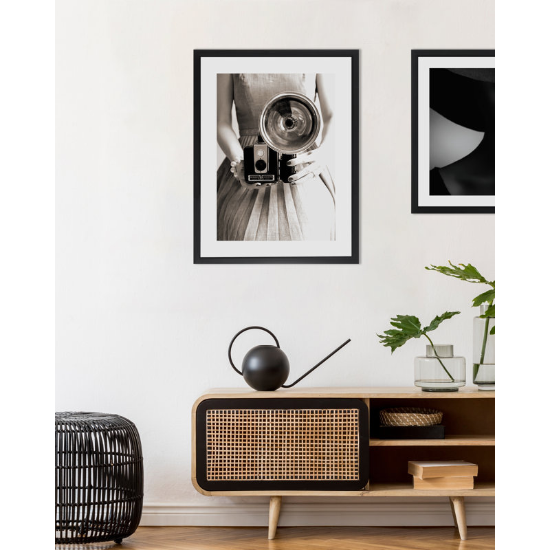 Camera Girl - Print on Wood