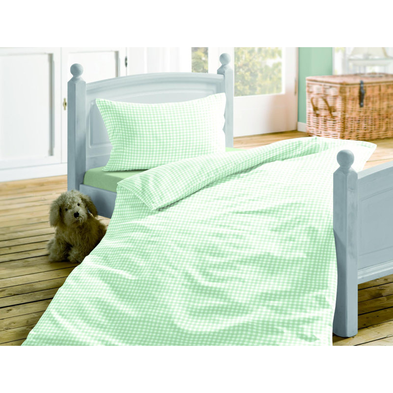 Twist Sateen Duvet Cover Set, Green