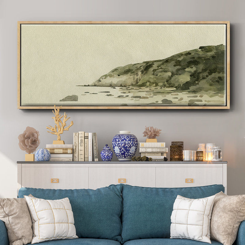 Distant Shore II- Framed Canvas, 24" H x 60" W