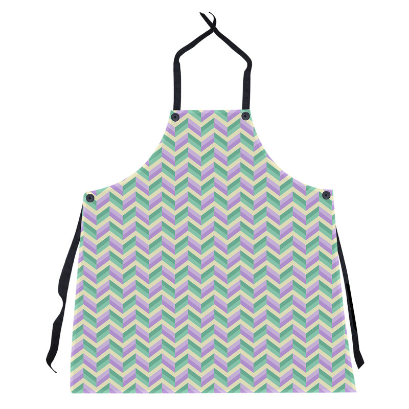 Tablier à chevrons, Mauve / Vert