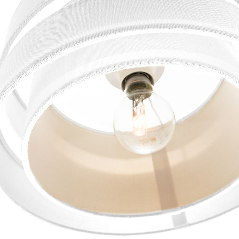 Contemporary Quality Linen Fabric Triple Tier Ceiling Pendant Light Shade, White, 13cm H x 26cm W x 26cm D