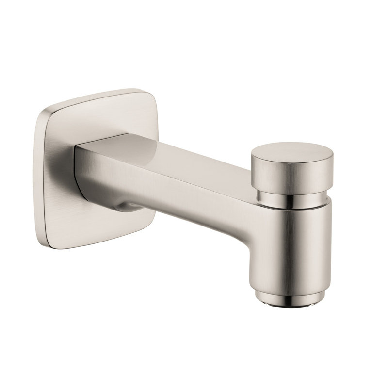 Garniture de bec de baignoire murale avec inverseur Logis, Nickel brossé