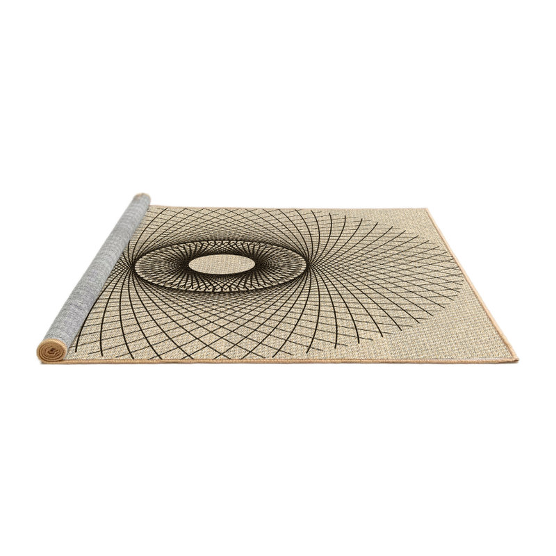 Tapis brun tissé à la machine, Rond 3 pi