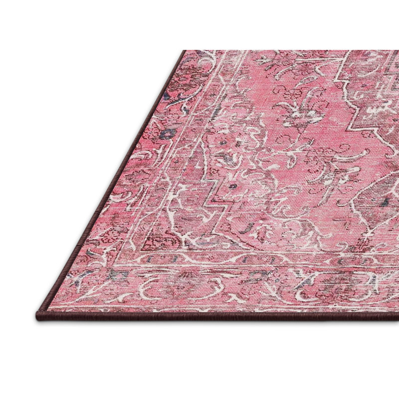 Tapis rouge/brun/beige traditionnel Rayo, Rectangle 4 pi x 6 pi