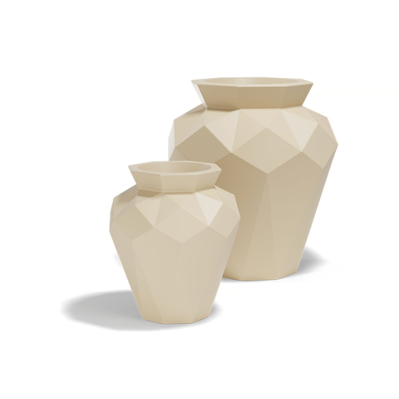 Origami - Hanami Planter, 31.5" H x 24.25" W x 24.25" D, Cream