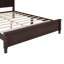 Ensemble de chambre à coucher 3 pièces, grand lit plateforme en bois et deux tables de chevet - Noyer foncé