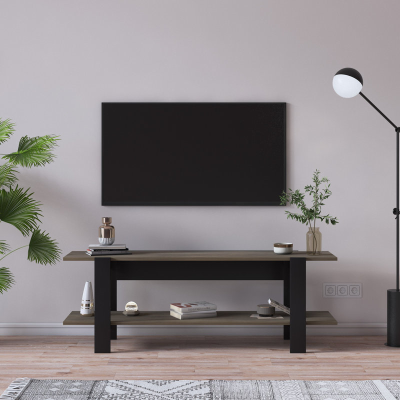 Keikei Unfinished TV Stand for TVs up to 65" with Fireplace Included