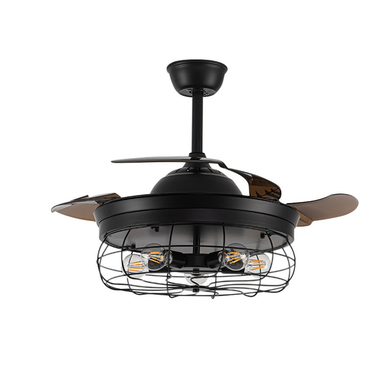 Braunstone 3 - Blade Indoor Caged Ceiling Fan with Remote Control and Light Kit Included